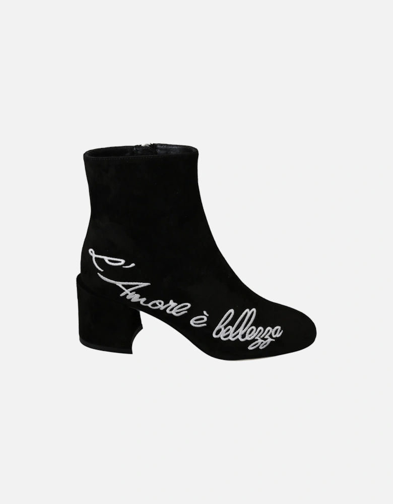 Dolce Gabbana LAmore Bellezza Suede Ankle Boots Women - Black