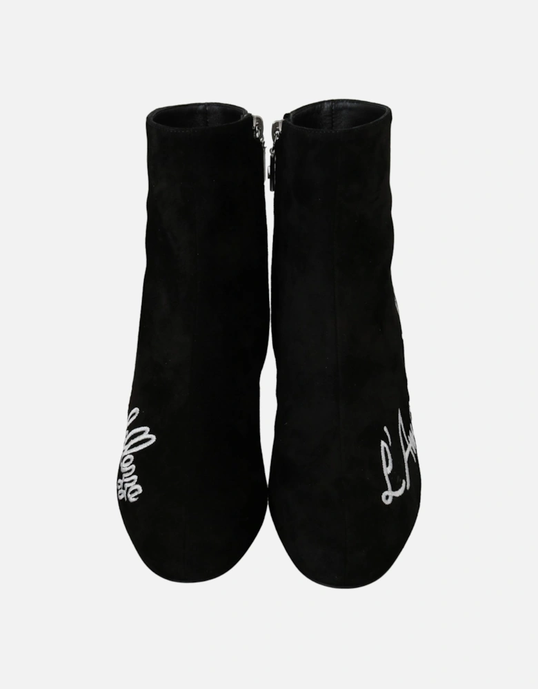 Dolce Gabbana LAmore Bellezza Suede Ankle Boots Women - Black
