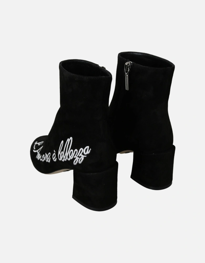 Dolce Gabbana LAmore Bellezza Suede Ankle Boots Women - Black