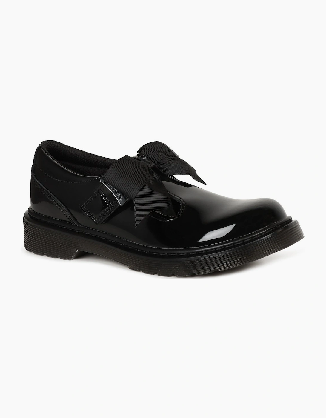 Dr Martens Girls Black  Polley Ii Bow Junior School Shoes - Size 2 Kids