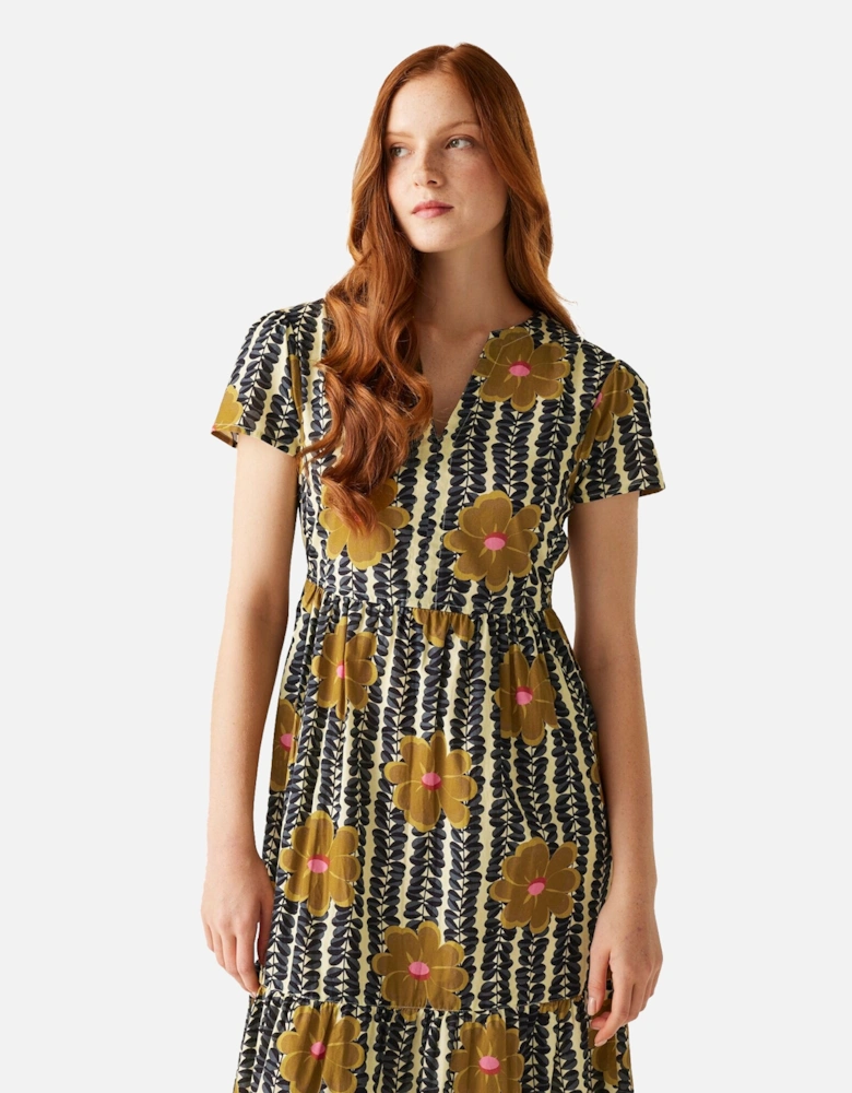Womens/Ladies Orla Kiely Lotus Tiered Midi Dress