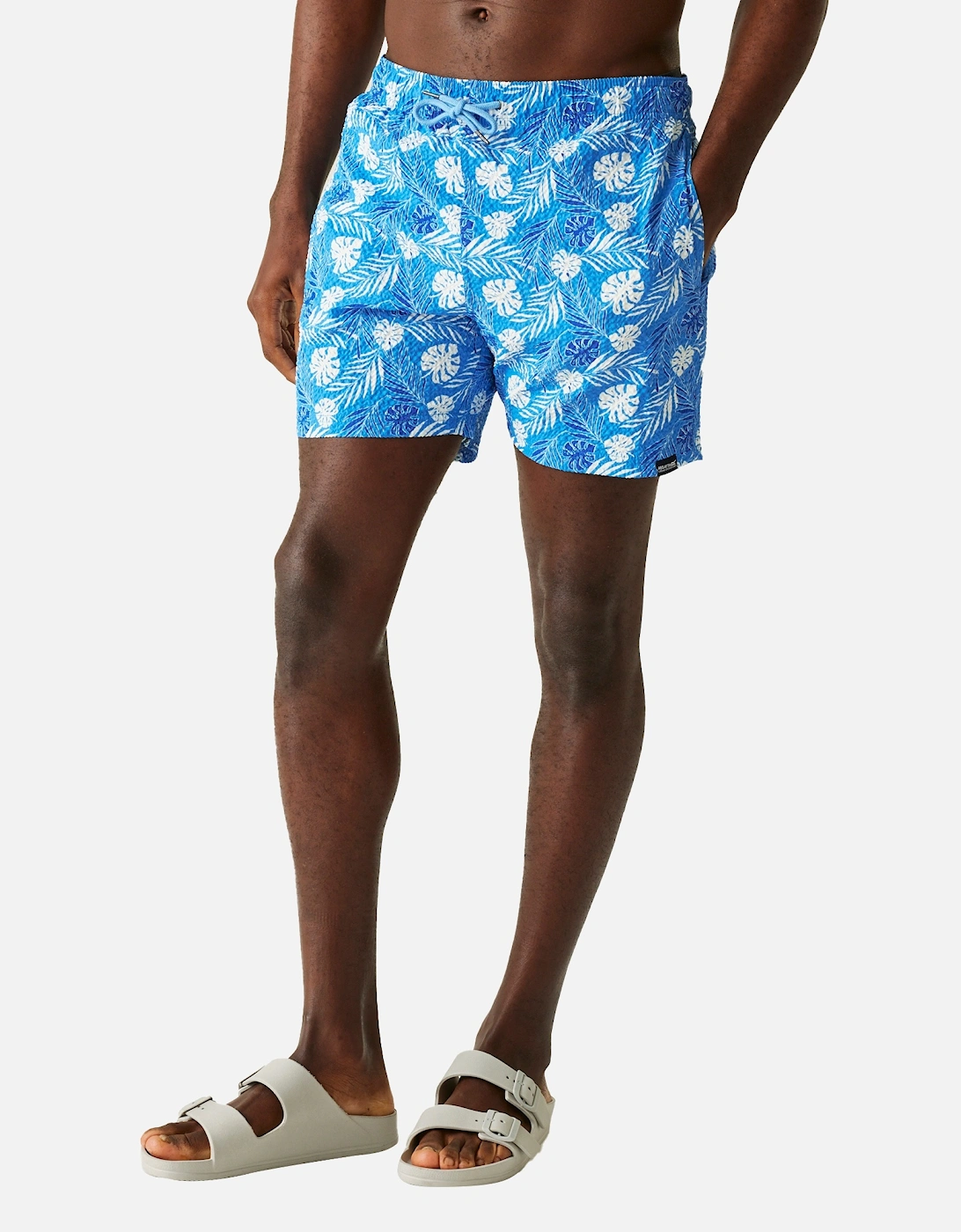 Mens Loras Leaf Seersucker Swim Shorts