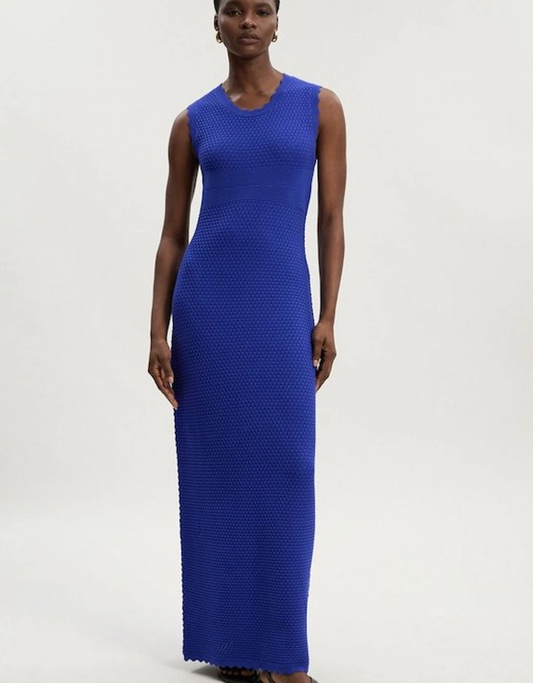 Textured Stitch Wrap Back Knitted Maxi Dress, 2 of 1