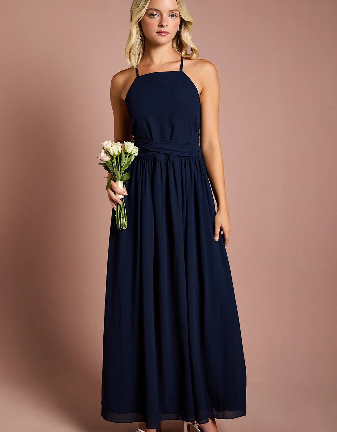 Teen Cross Front Detail Cami Bridesmaids Dress, 2 of 1
