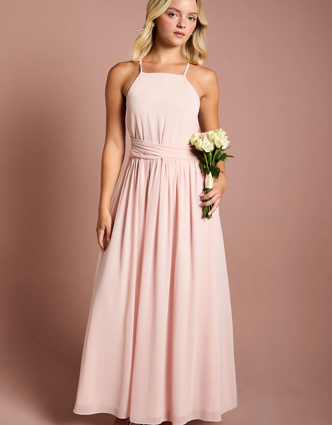 Teen Cross Front Detail Cami Bridesmaids Dress, 2 of 1