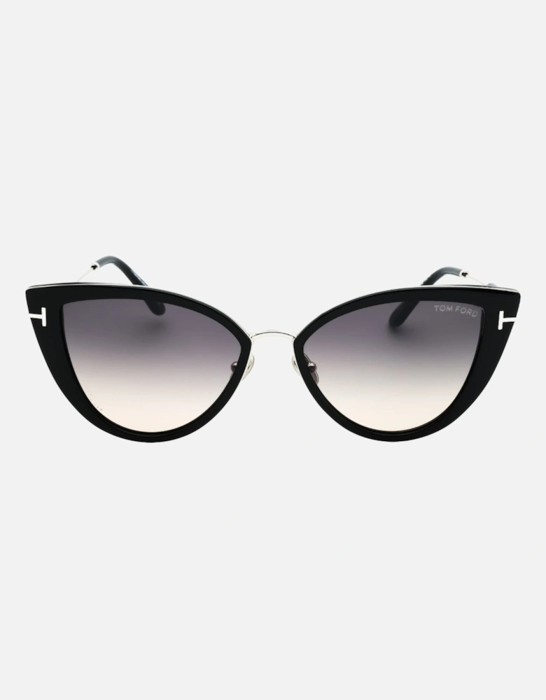Anjelica-02 Shiny Black Sunglasses