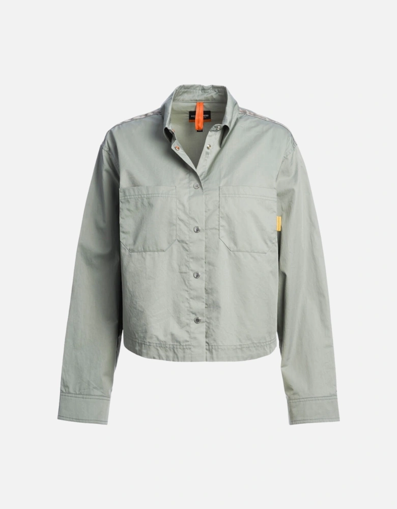 Buttoned Cropped Grey Fox Jacket