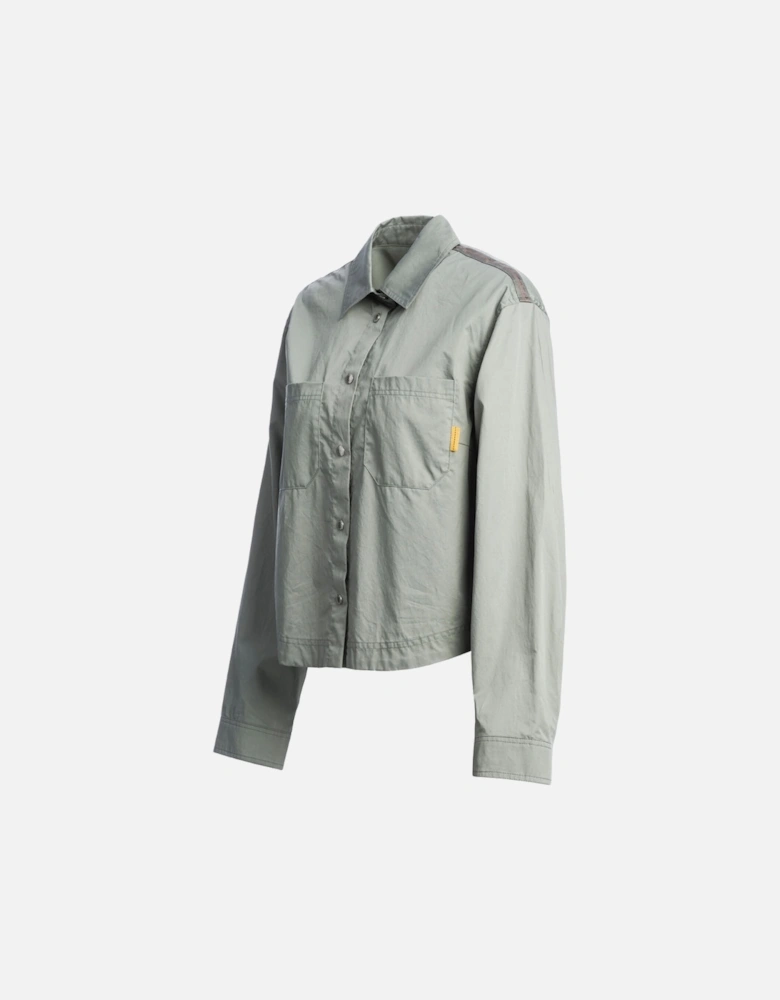 Buttoned Cropped Grey Fox Jacket