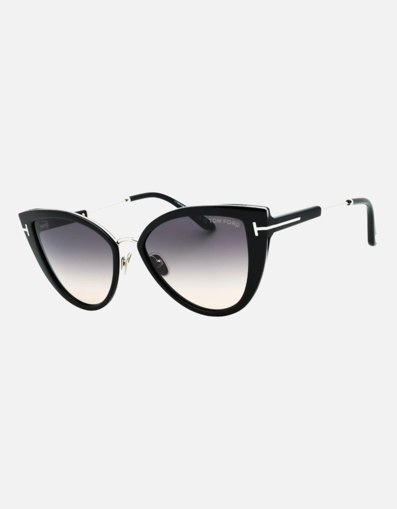 Anjelica-02 Shiny Black Sunglasses