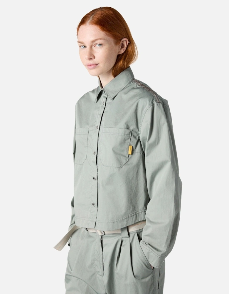 Buttoned Cropped Grey Fox Jacket