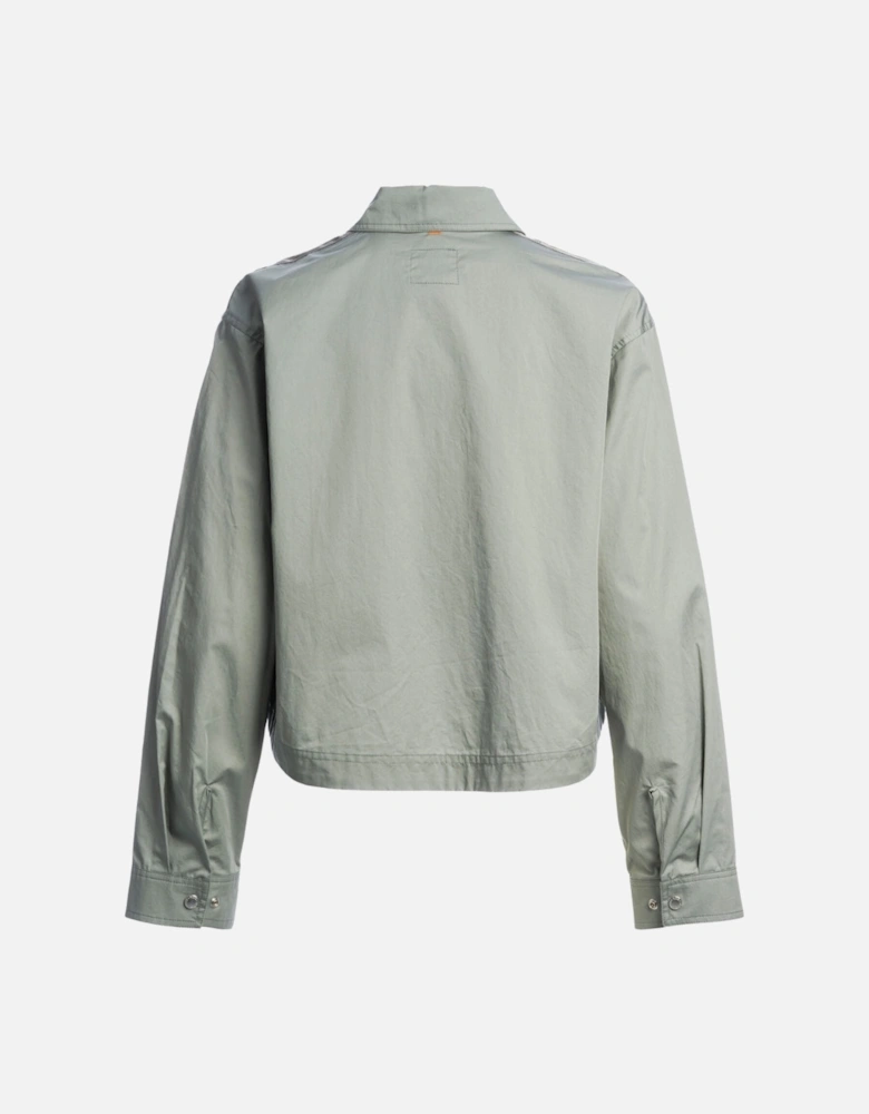 Buttoned Cropped Grey Fox Jacket