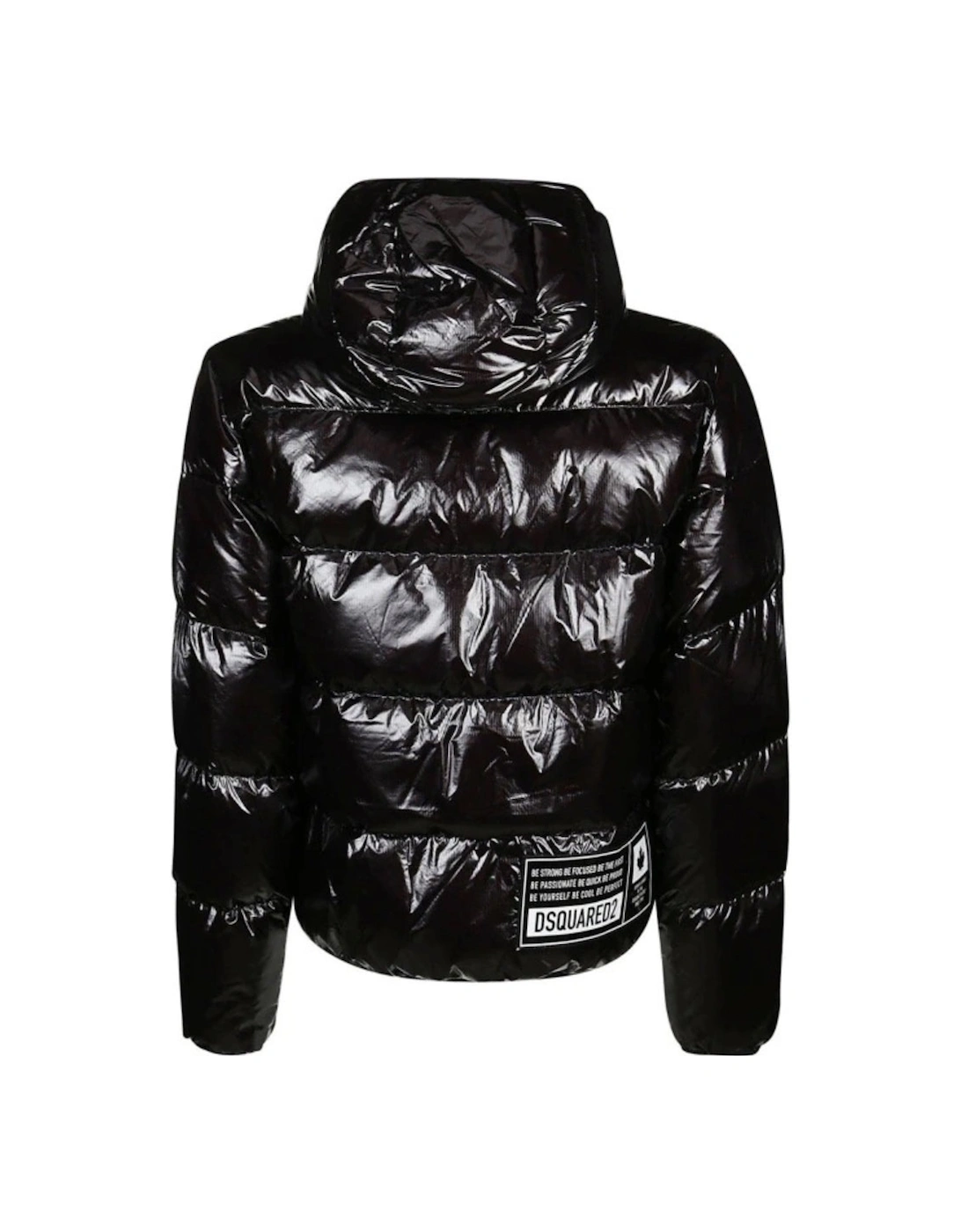 Gloss Effect Black Puffer Jacket