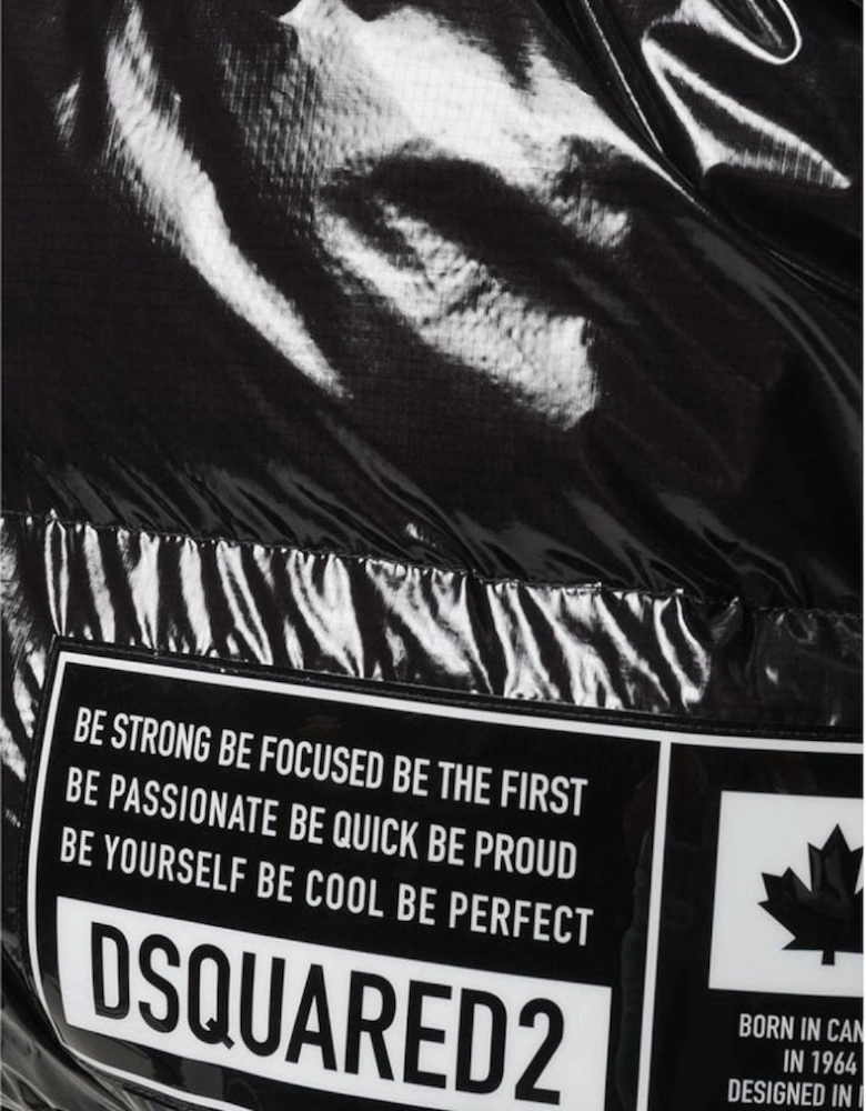 Gloss Effect Black Puffer Jacket