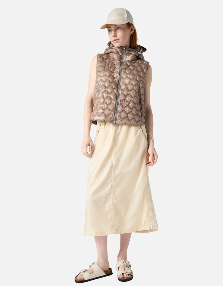 Beige Bronze Hooded Gilet