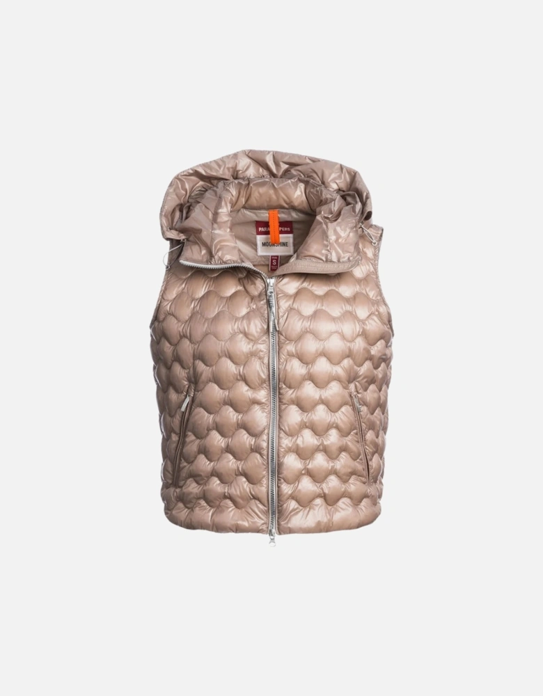 Beige Bronze Hooded Gilet