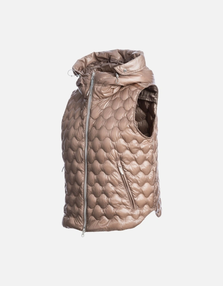 Beige Bronze Hooded Gilet