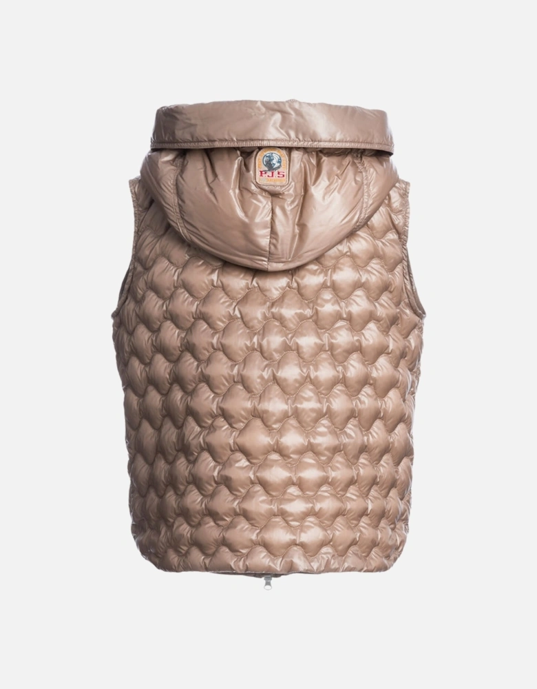 Beige Bronze Hooded Gilet