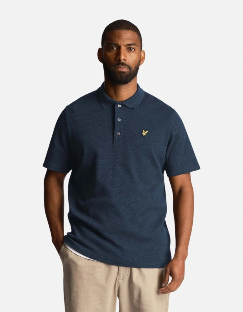 Lyle & Scott Muddy Navy Tonal Texture Polo