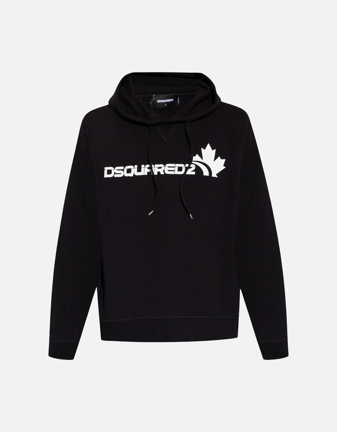 White Maple Leaf Logo Black Hoodie, 3 of 2