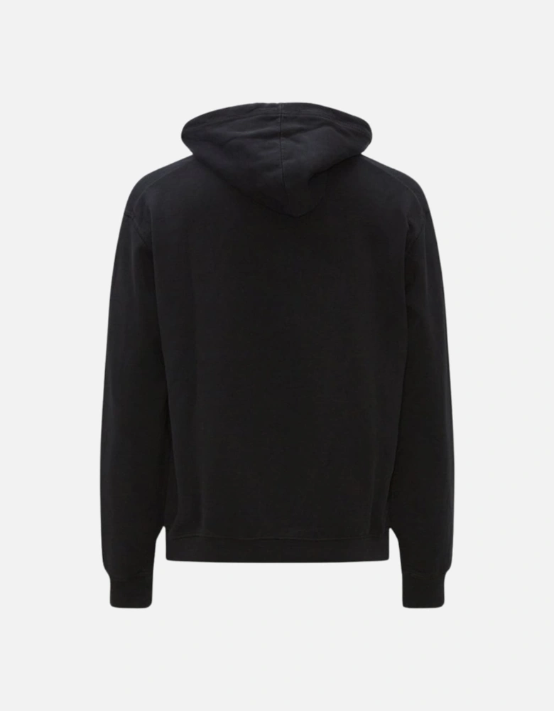 White Maple Leaf Logo Black Hoodie