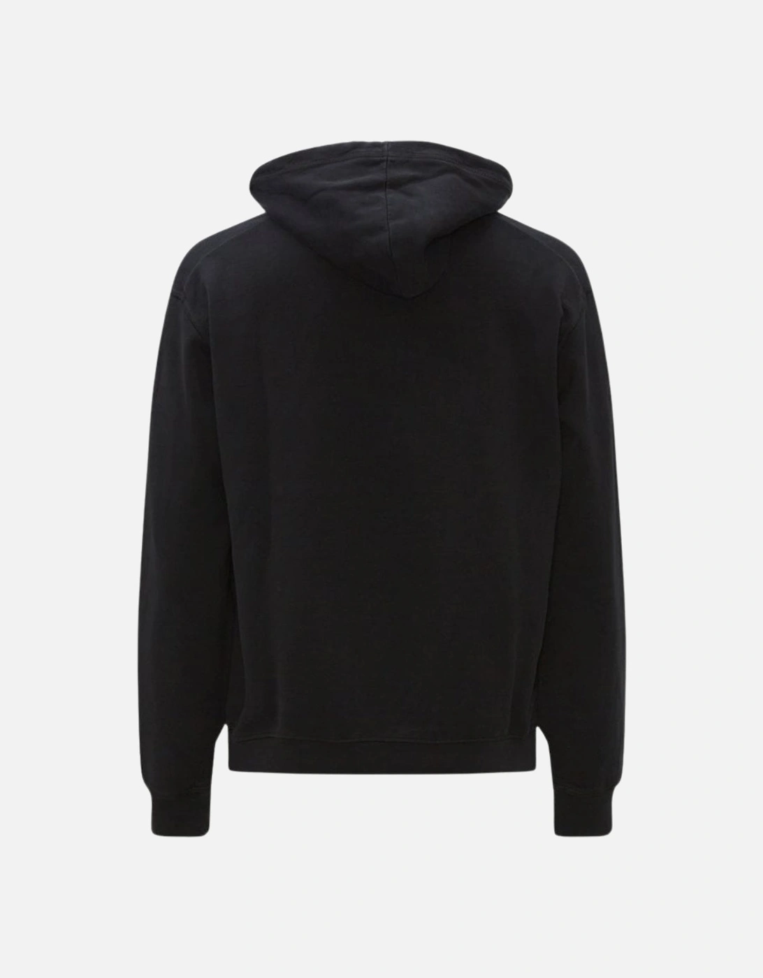 White Maple Leaf Logo Black Hoodie