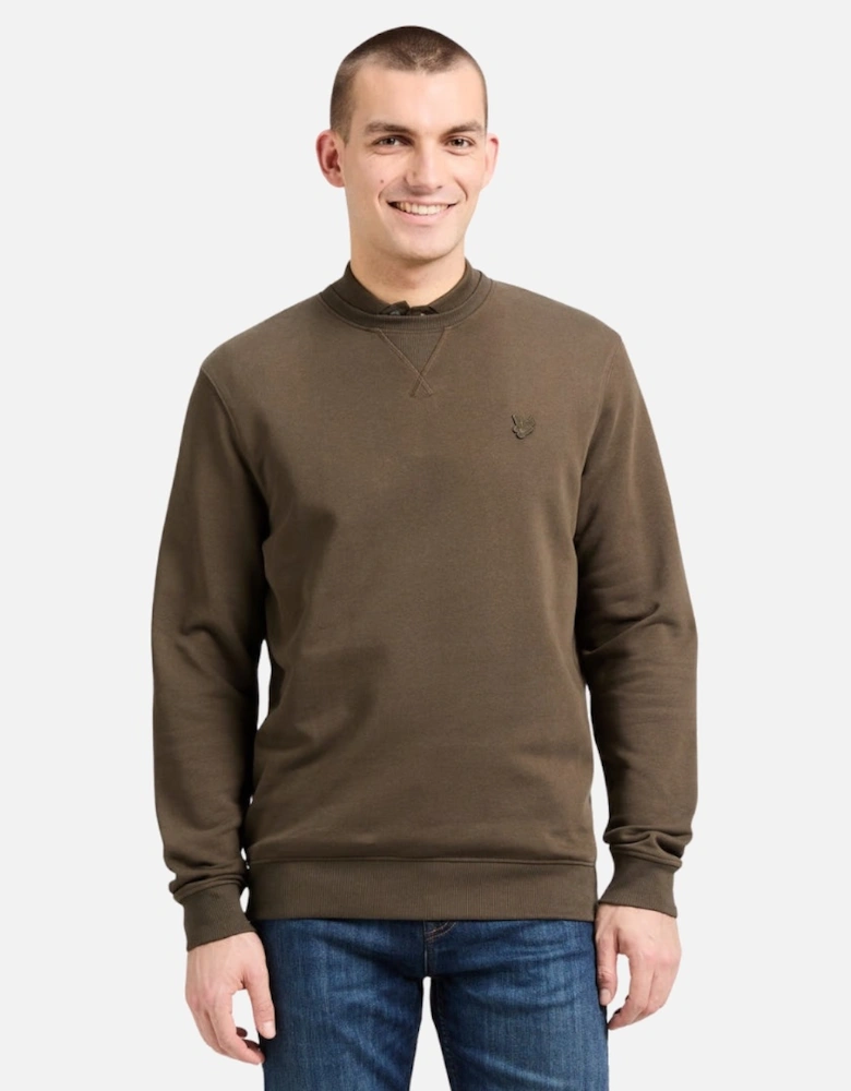 Lyle & Scott Tonal Eagle Form Green Crewneck Jumper
