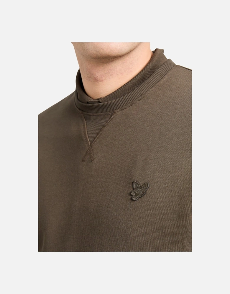 Lyle & Scott Tonal Eagle Form Green Crewneck Jumper
