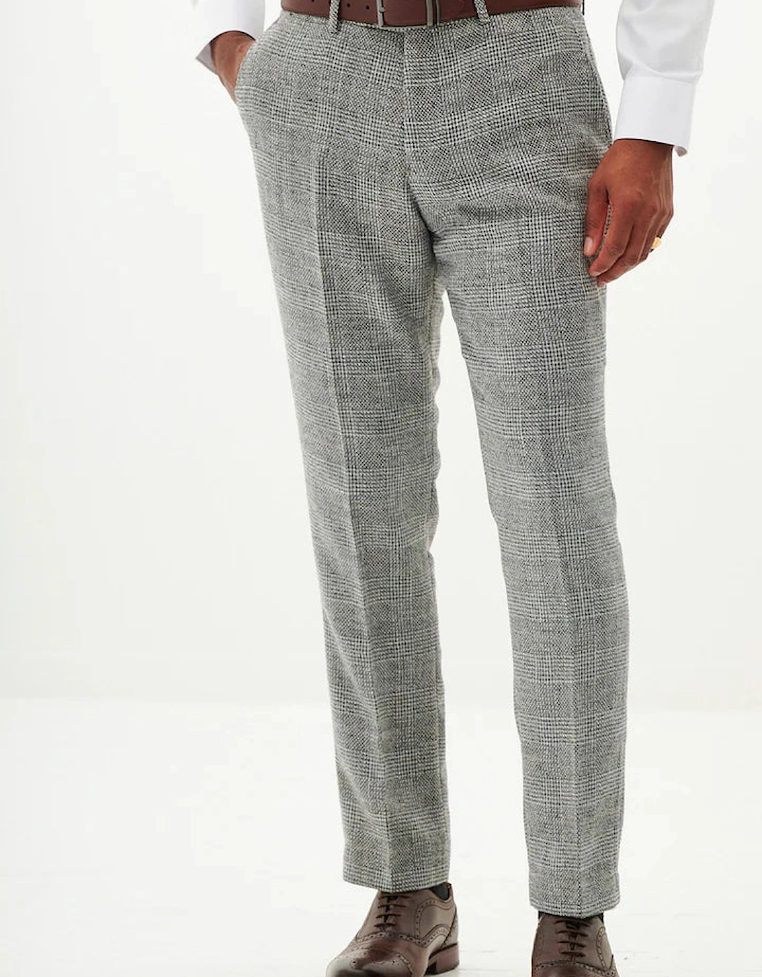 Kris Tweed Check Trousers - Silver/ Grey, 9 of 8