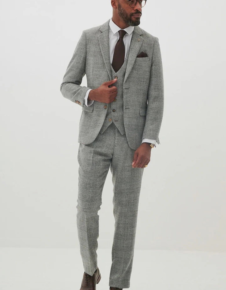 Kris Tweed Blazer - Silver/ Grey