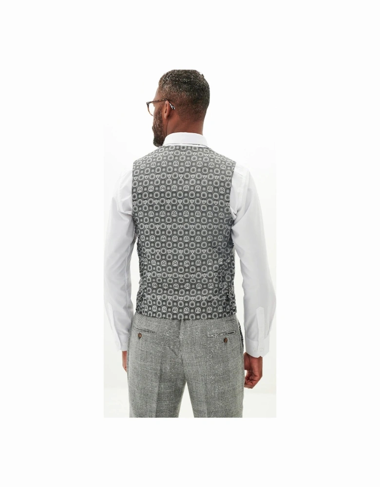Kris Tweed Waistcoat - Silver/ Grey