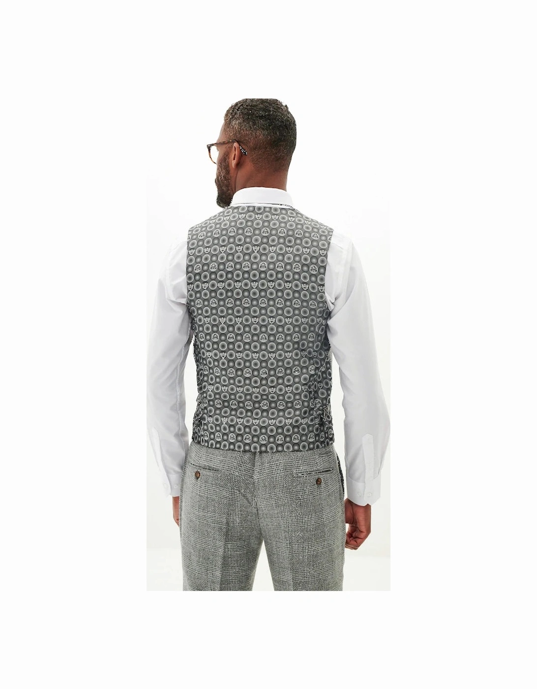 Kris Tweed Waistcoat - Silver/ Grey