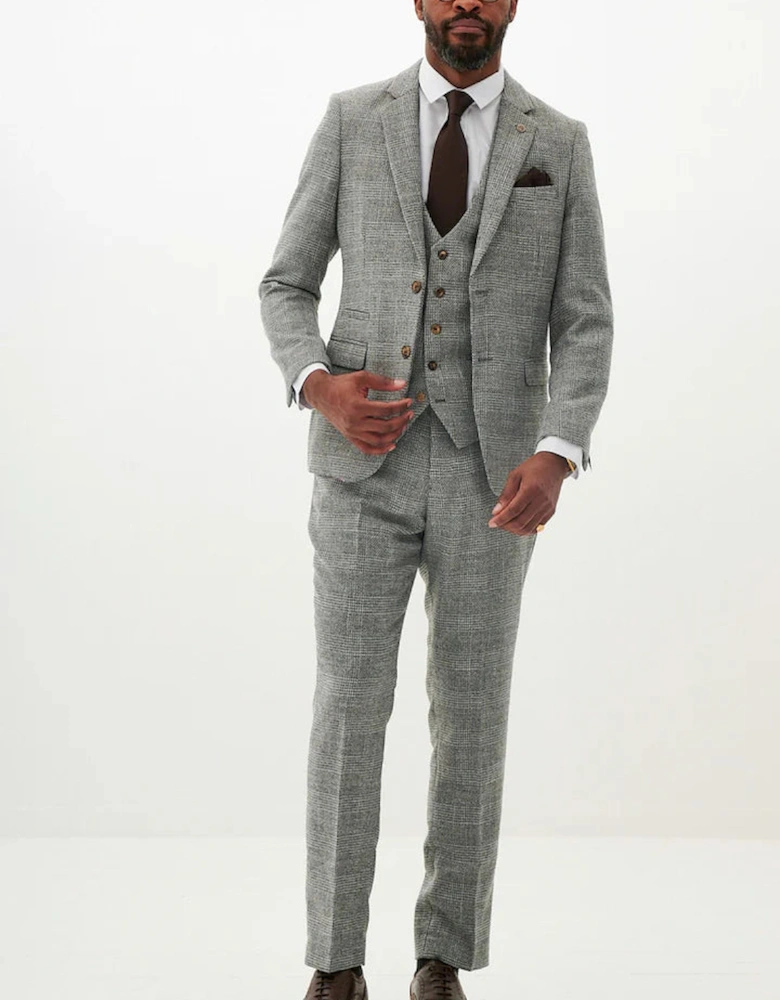 Kris Tweed Blazer - Silver/ Grey