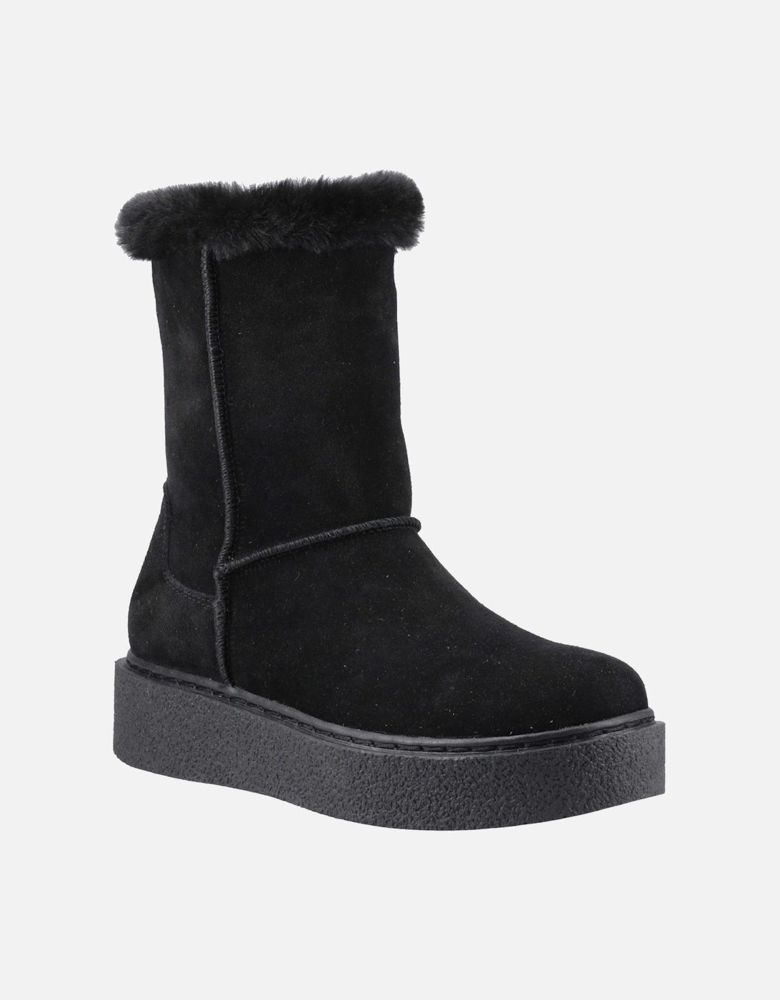 Hush Puppies Women's Black Becca Mid Suede Boots - Size 4