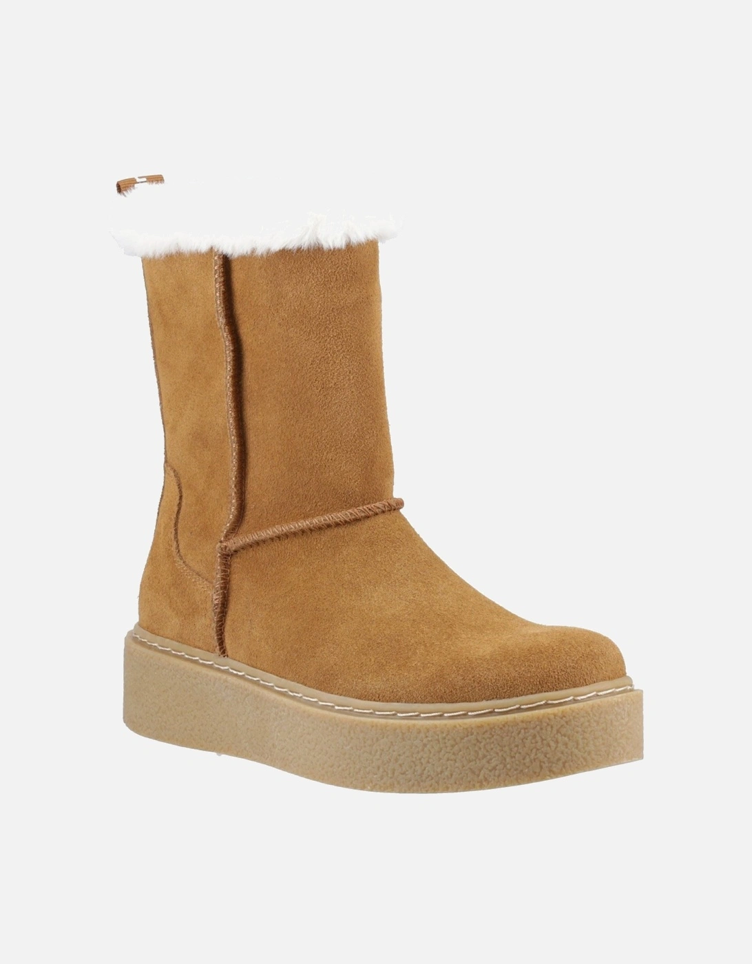 Hush Puppies Women's Brown Becca Mid Suede Tan Boots - Size 4