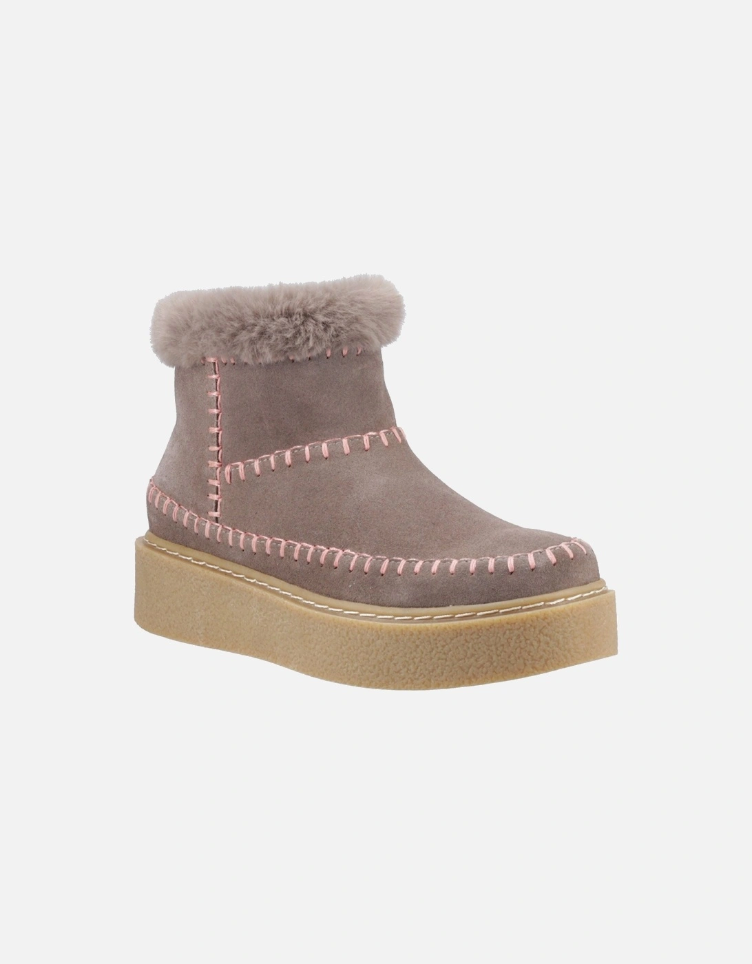 Hush Puppies Women's Hush Puppies Brielle Suede Women's Taupe Winter Ankle Boots - Grey