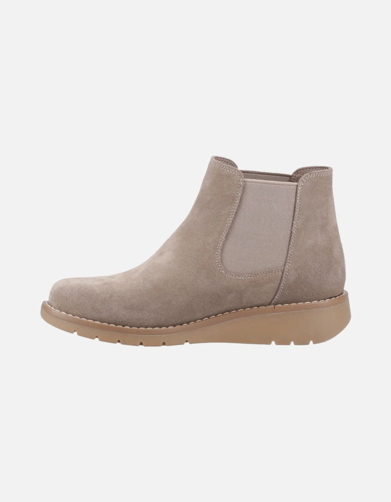 Leonie Suede Women's Taupe Flat Chelsea Boots