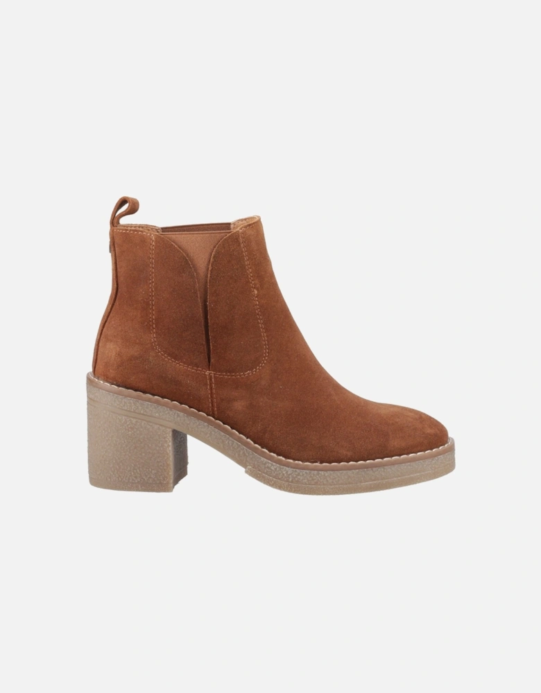 Felicia Suede Women's Tan Heeled Chelsea Boots