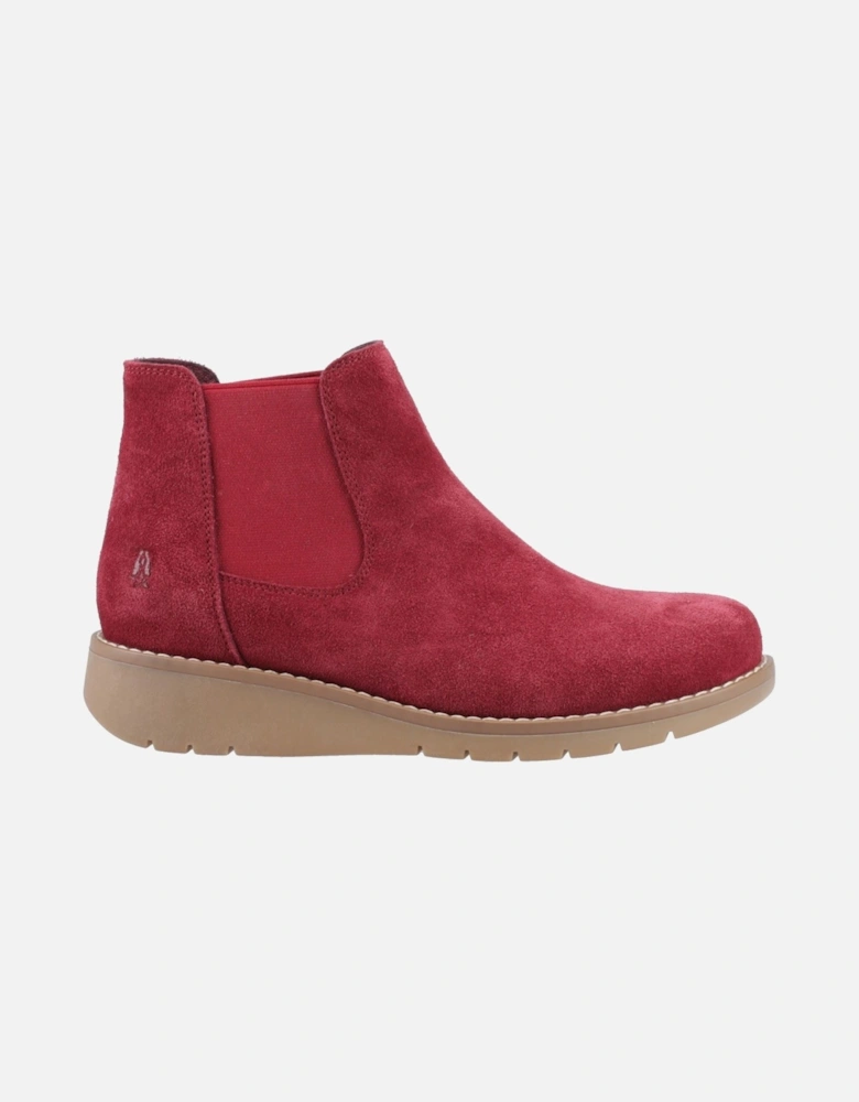 Leonie Suede Women's Burgundy Flat Chelsea Boots