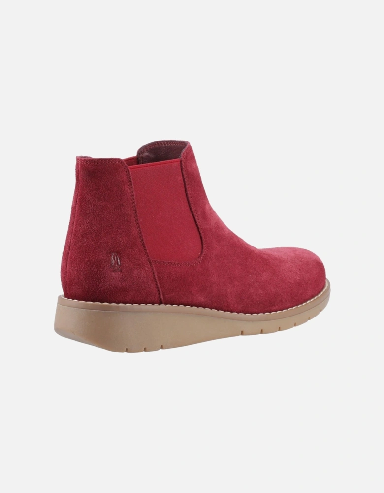 Leonie Suede Women's Burgundy Flat Chelsea Boots