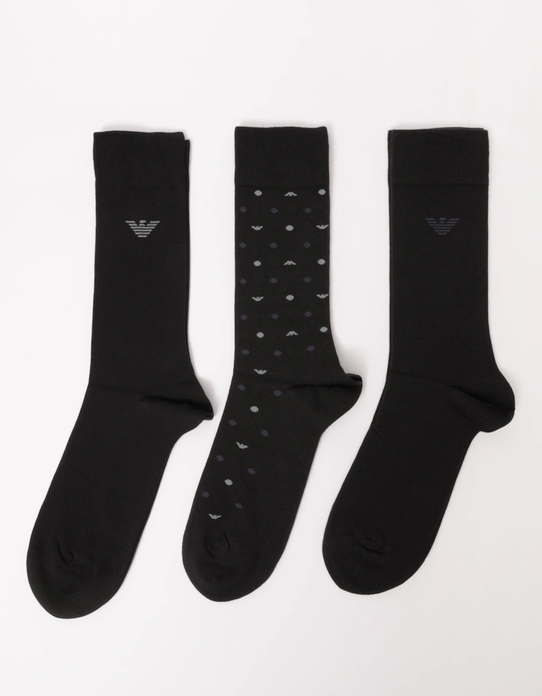 3-Pack Mens Socks EM000554-AF18145 - Eagle/Black/Black MC364