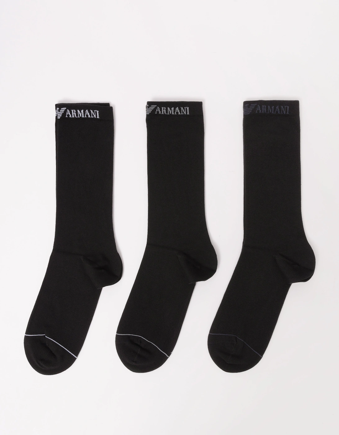 3 Pack Mens Eagle Logo Sport Socks - Black/Black/Black MC215, 2 of 1