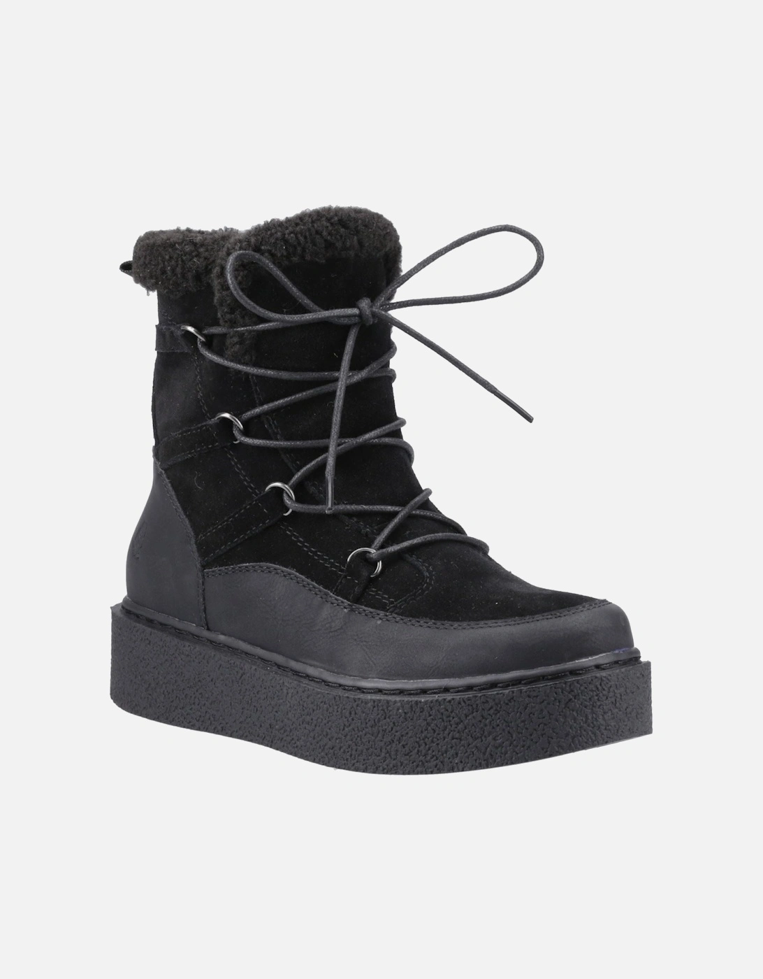 Bronte Suede Women's Black Winter Mid Calf Boots, 6 of 5