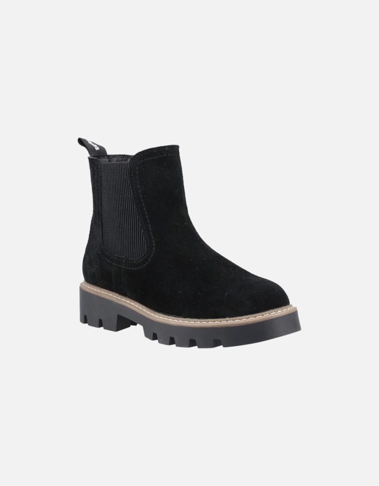 Aofie Suede Women's Black Flat Chelsea Boots