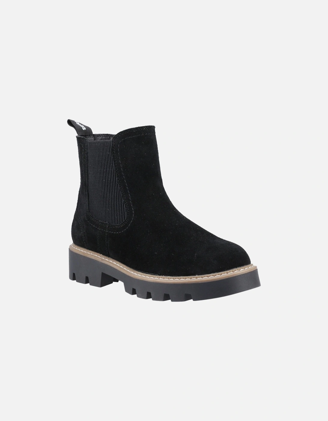 Aofie Suede Women's Black Flat Chelsea Boots, 6 of 5