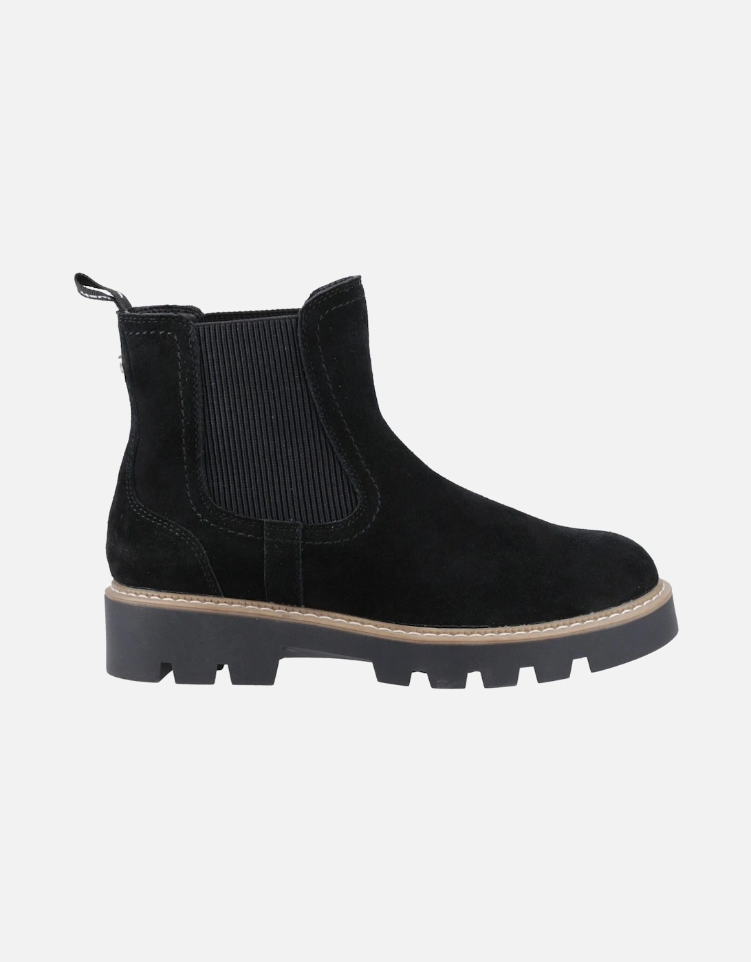 Aofie Suede Women's Black Flat Chelsea Boots
