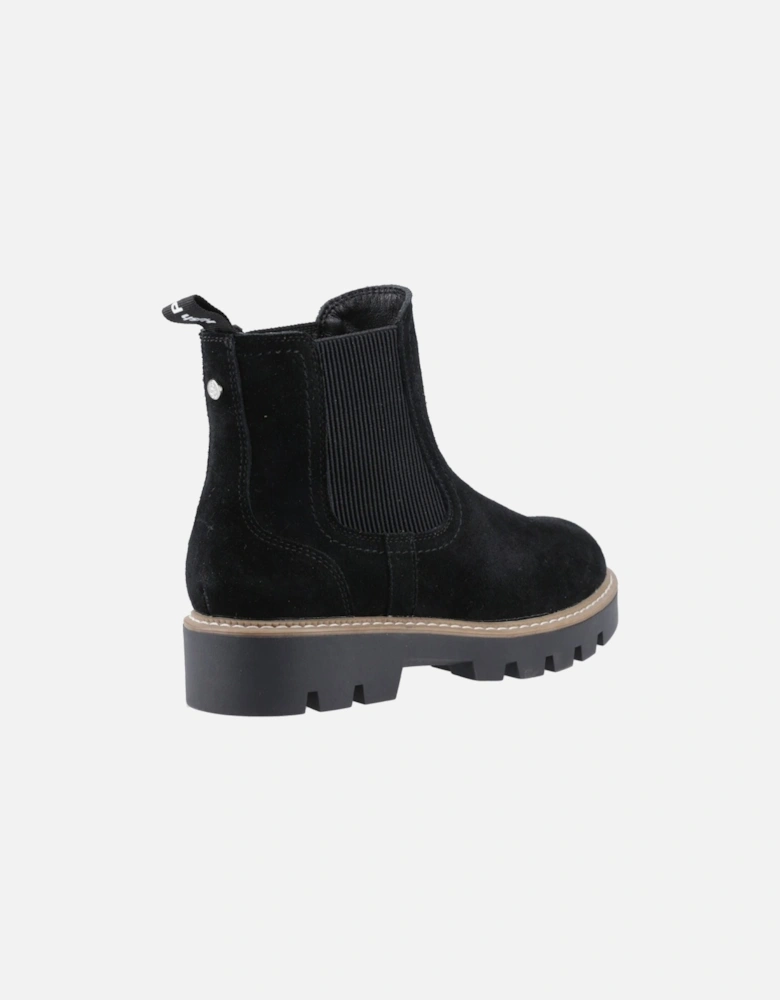 Aofie Suede Women's Black Flat Chelsea Boots