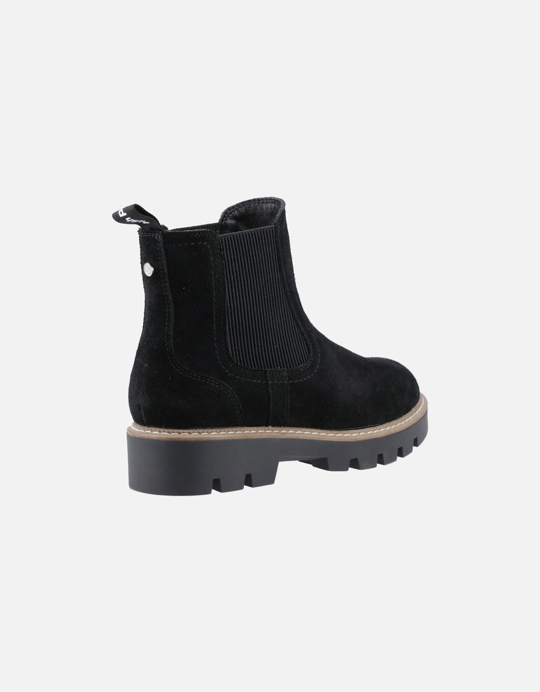 Aofie Suede Women's Black Flat Chelsea Boots