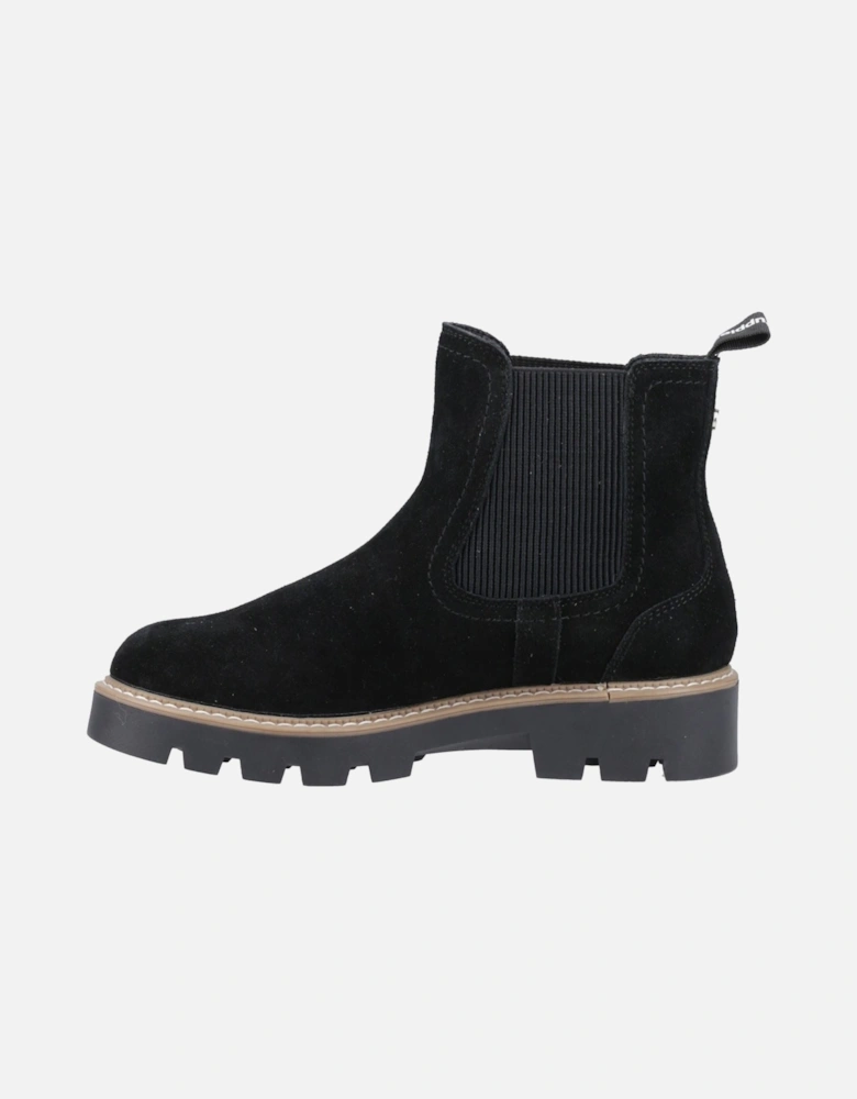 Aofie Suede Women's Black Flat Chelsea Boots