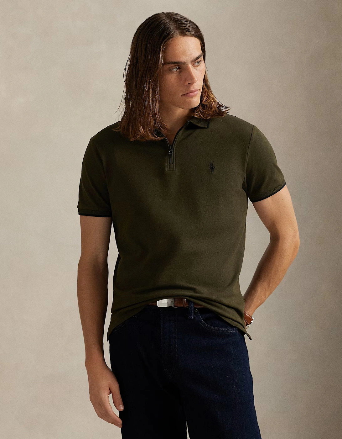 Stretch Mesh Polo Shirt 011 Company Olive