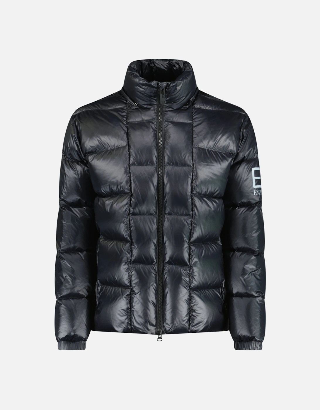 Down Padded Detachable Hood Puffer Jacket Black